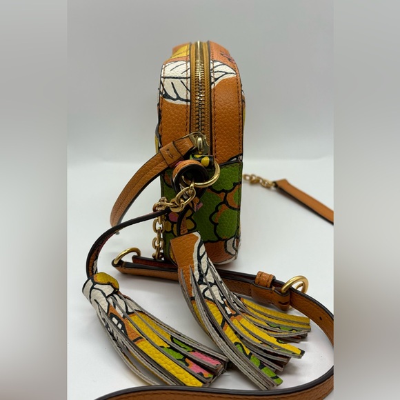 Tory Burch McGraw Sun/Multicolor Floral-Print Pattern Leather Crossbody Bag - Picture 2 of 9